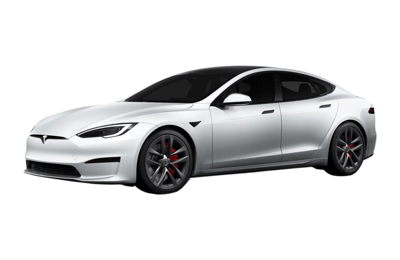 Front view of a car with the windshield and every side window tinted